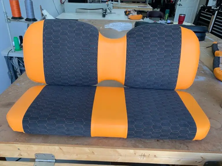 Golf Cart Seat Upholstery Black and Orange