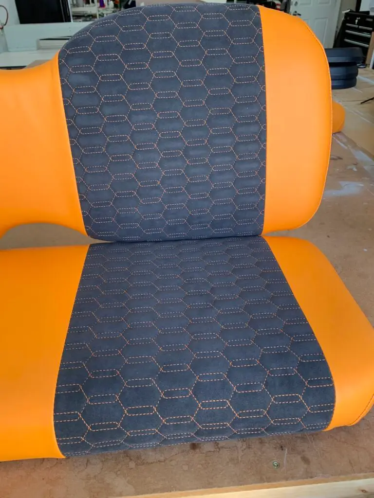 Golf Cart Seat Upholstery Black and Orange