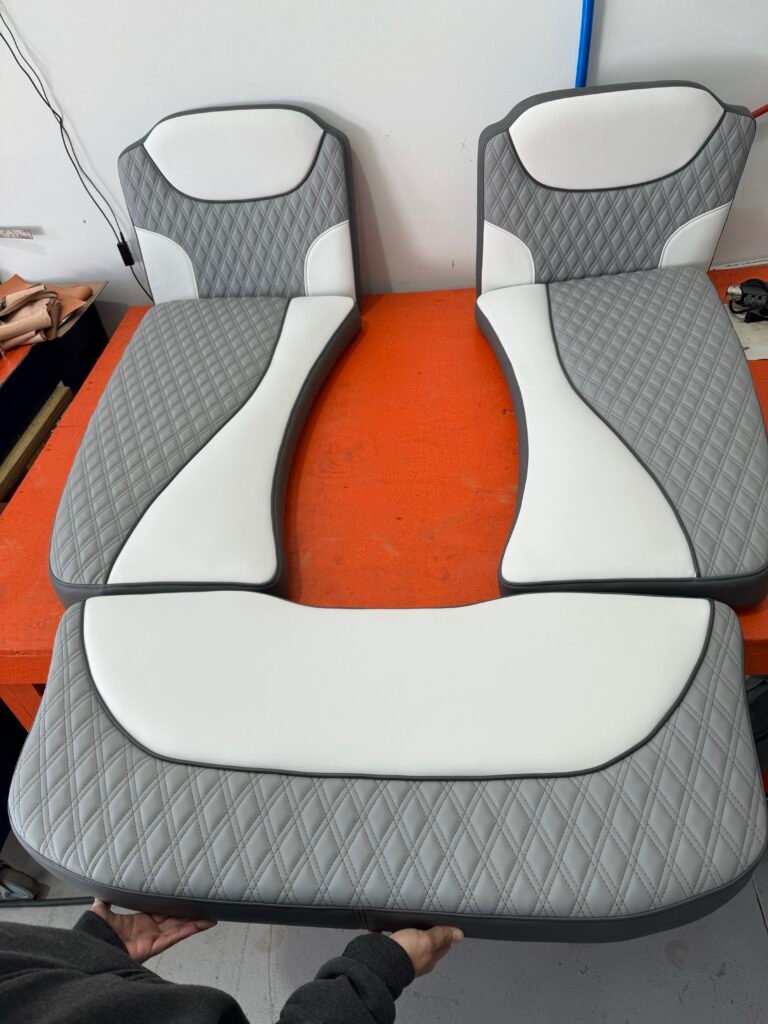 Boat Seats Gray White and Black 2